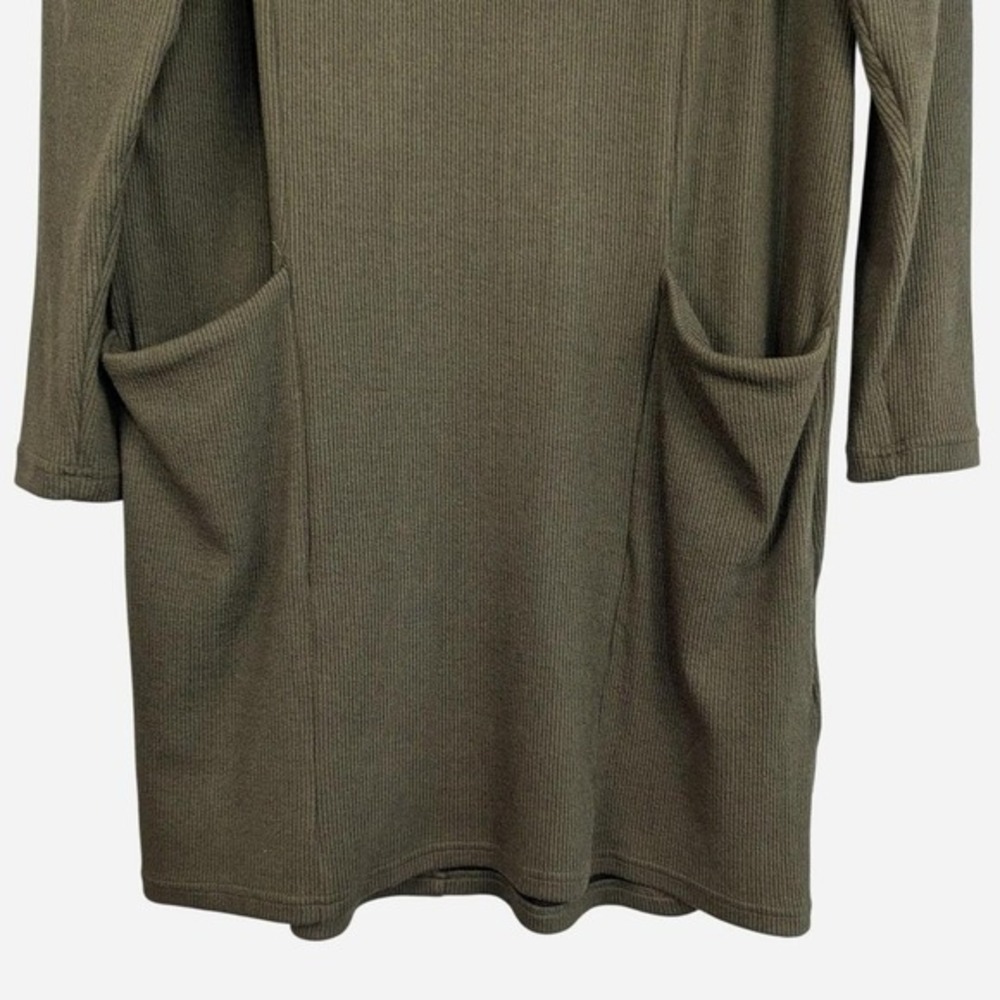 Joseph Ribkoff Needle Rib Cocoon Dress Olive Black Zip NWT 10 - Picture 8 of 11